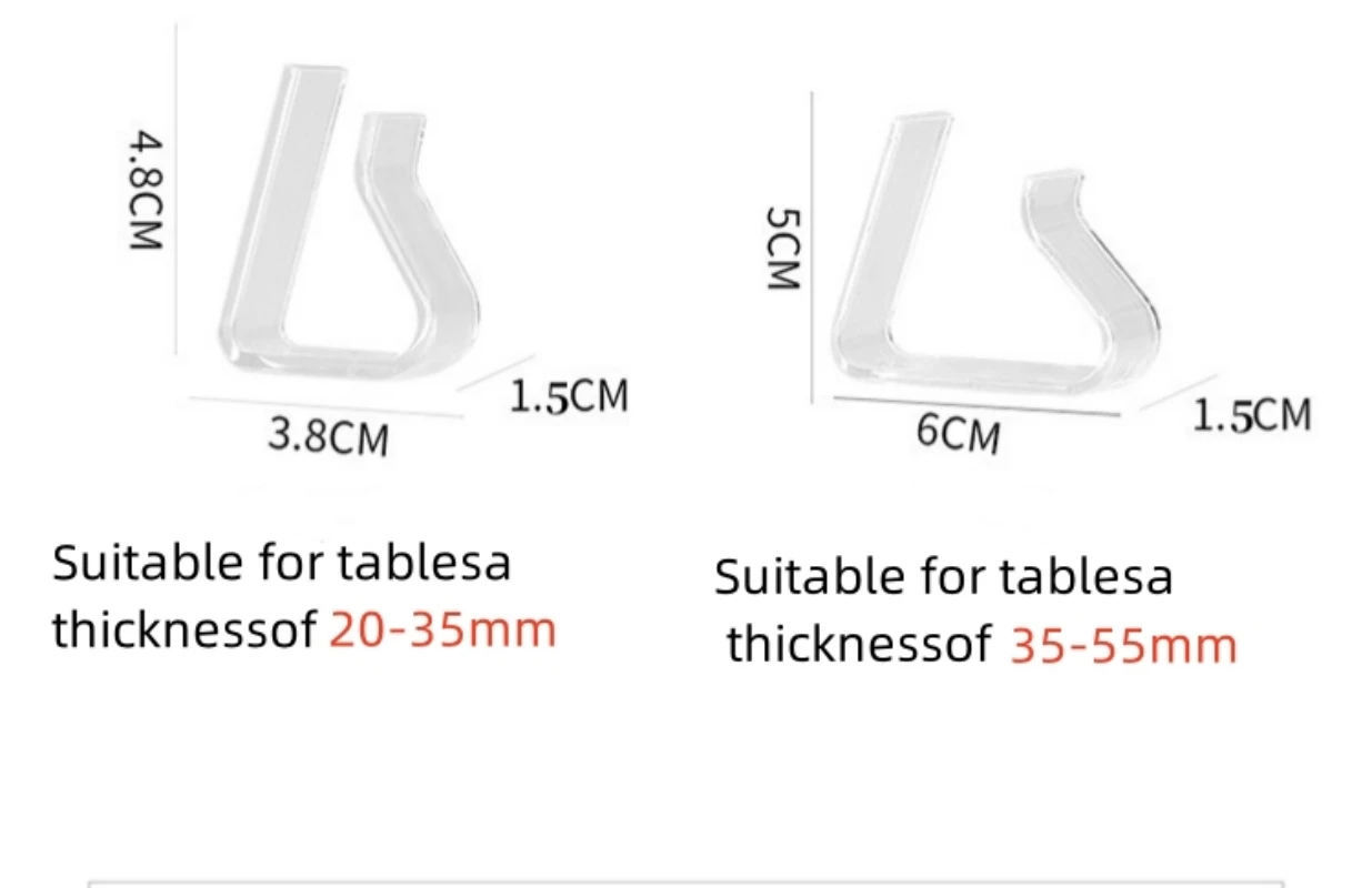 Transparent Dining Table Cloth Fixed Clip, Household Tablecloth, Tabletop, Invisible, Anti Slip, Non Punching