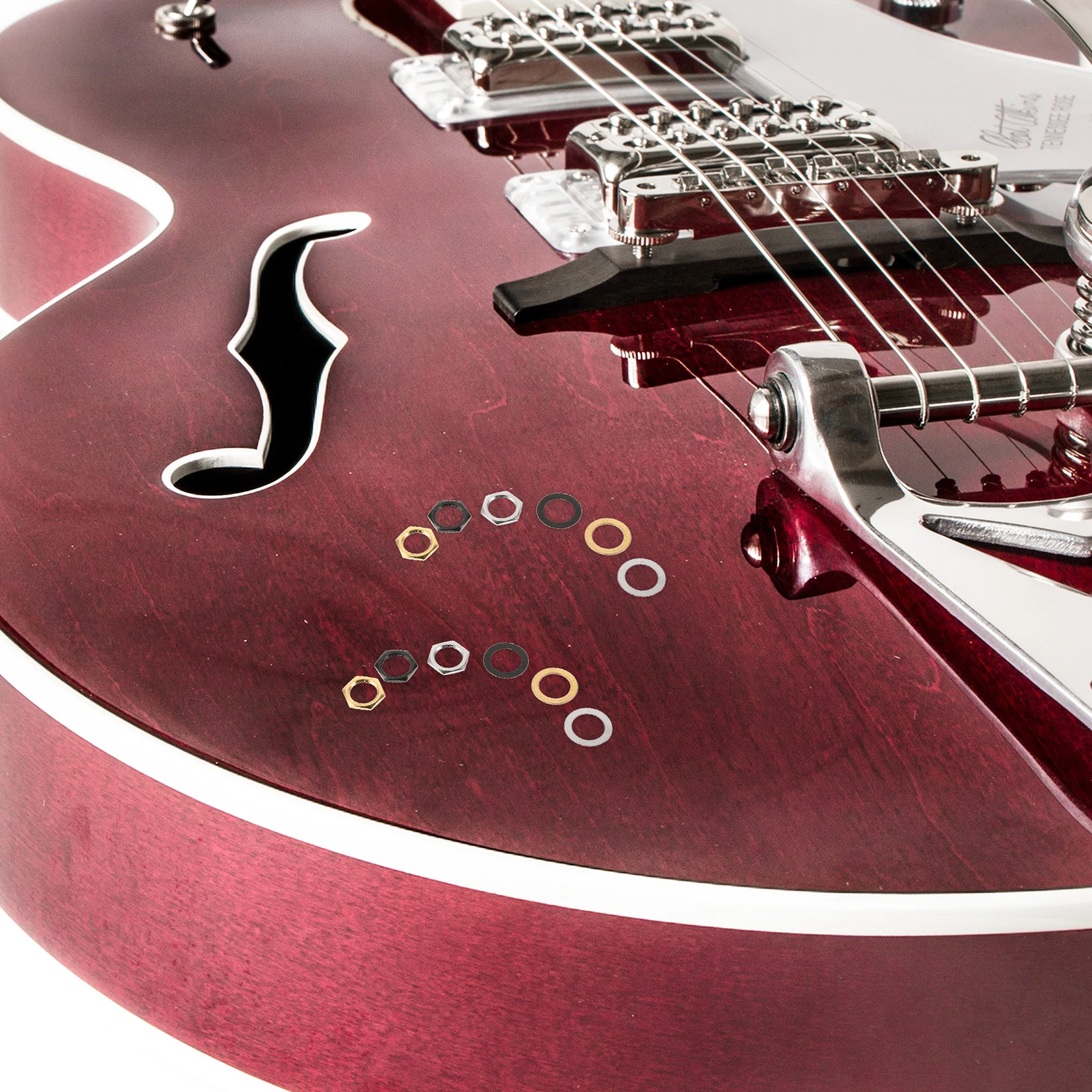 

12 set Input Jack Socket Nut 9.36Mm Guitar Output Socket Metal Gasket For Electric Guitar Bass Instrument Parts Accessory