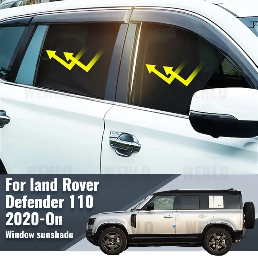 

For Land Rover Defender 110 L663 2019- 2024 2025 Magnetic Car Sunshade Front Windshield Mesh Curtain Rear Side Window Sun Shade