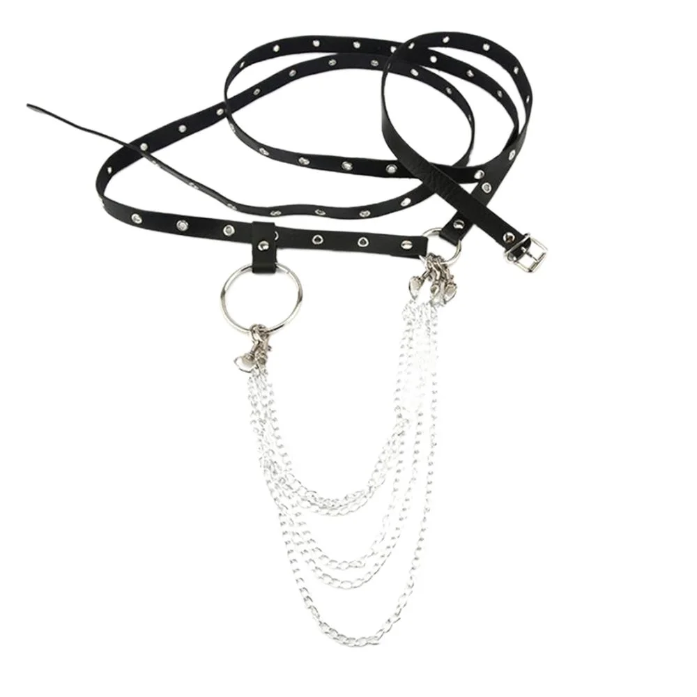 

Harajuku Multi-layer Women Waist Belt Extended JK PU Leather Belt Korean Style Hip Hop Dress Waist Chain Nightclub