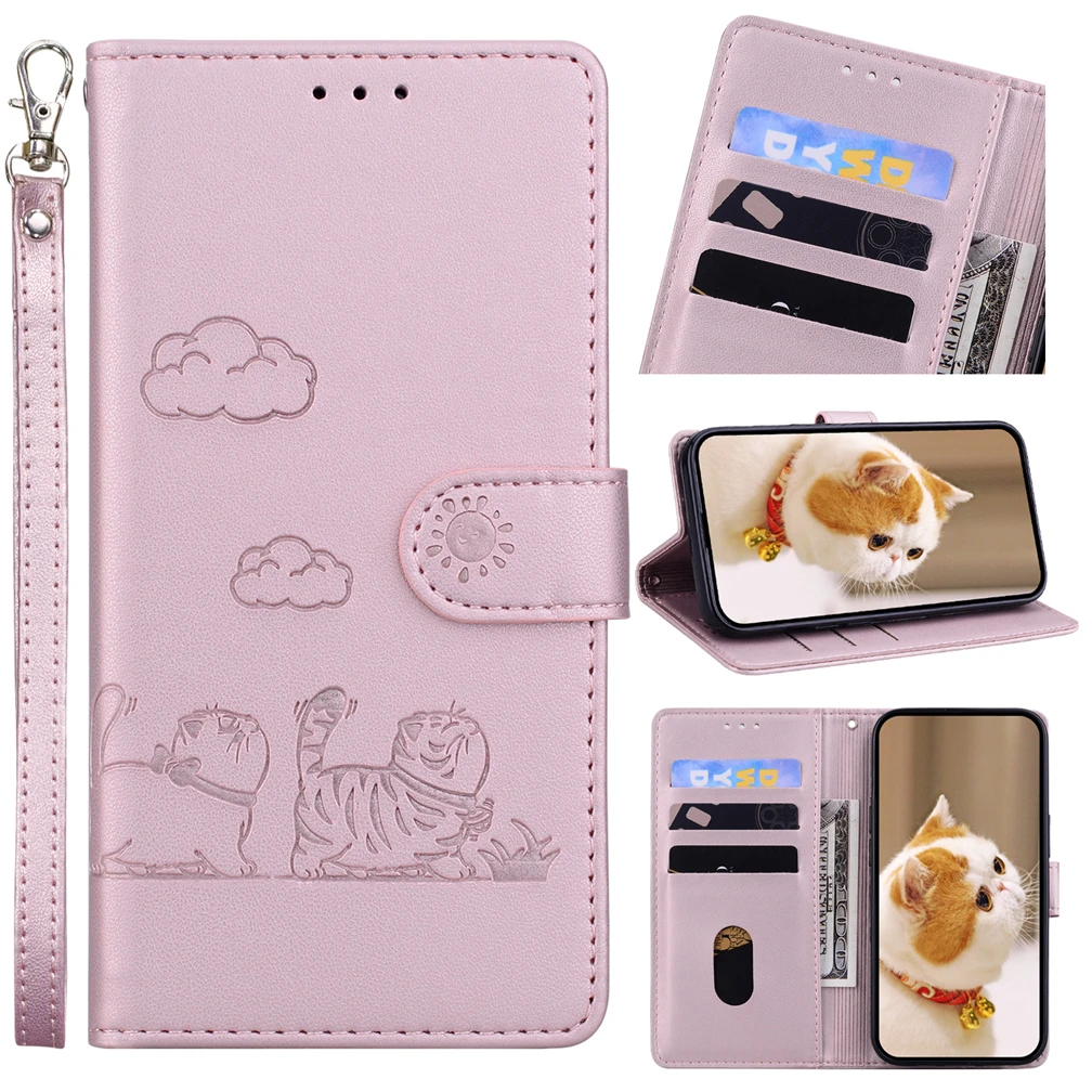 

Anti Theft Cat Leather Flip Case FOR Honor 400 Lite X60i X7C X8C X9C X50 PRO GT X7B X8B X9B X5B X6B Cases Wallet Card Cover
