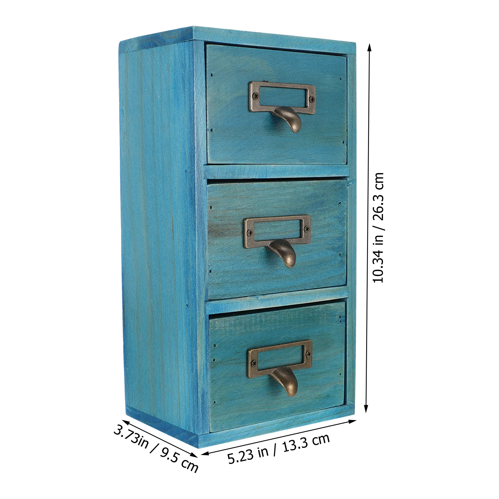 Wooden Storage Box With 3 Drawers Desktop Organizer For Office Home Use Multi-Compartment Container Jewelry Sundries