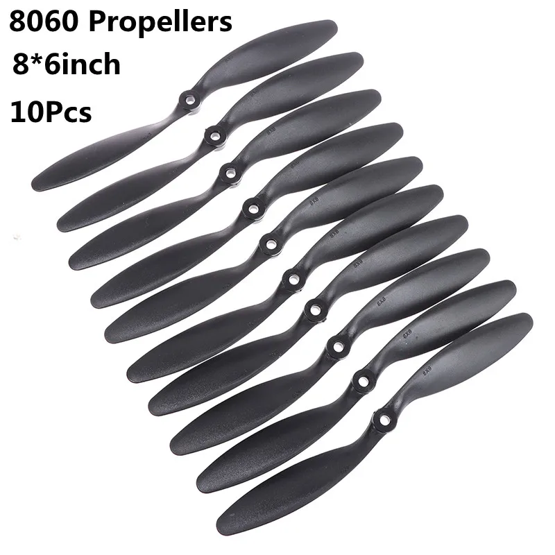 10Pcs/lot 8060 Propellers Glass Fiber & Nylon Props For RC Airplane Quadcopter Perfect 8x6 RC Airplane Propellers Blades