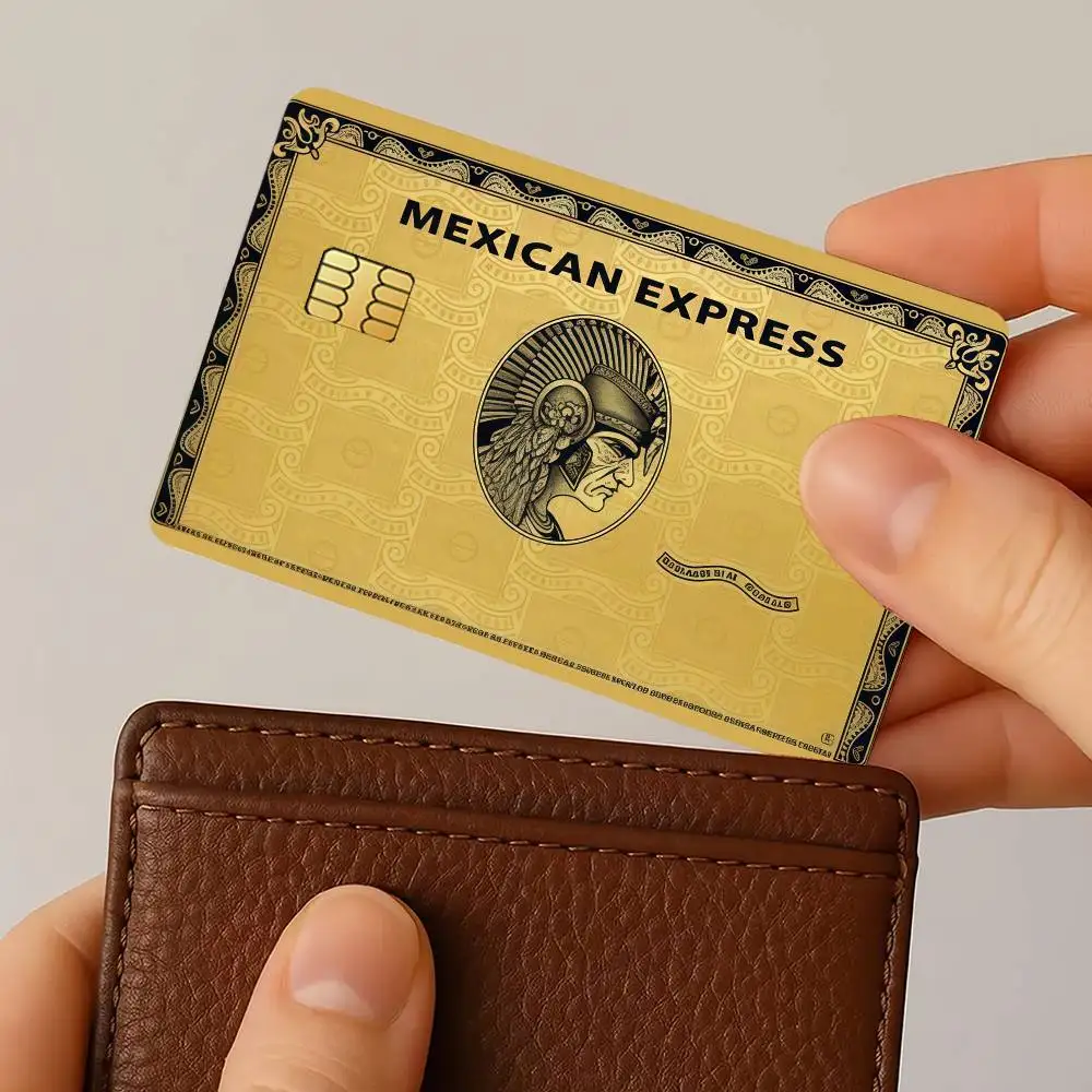 M-MEXICAN EXPRESS pegatinas de tarjetas de crédito piel para protección decorativa de débito bancario 4 Uds antiarañazos impermeable