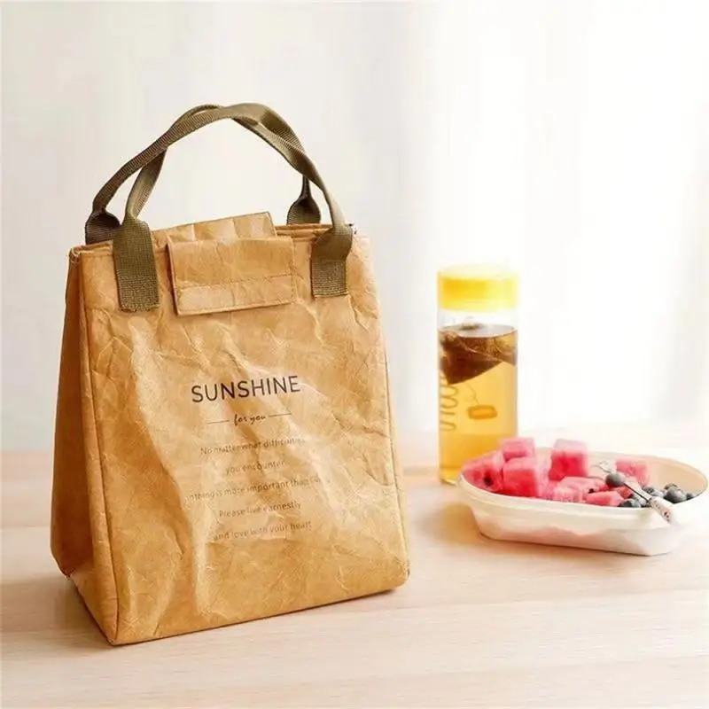 Lunch Box Container Aluminum Foil Insulation Bag Hook Loop Fasteners Tote Bag Large Capacity Lightweight Bento Storage Bag