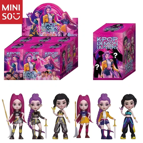 Imagen 2 del producto MINISO Anime Kpop Devil Hunter caja ciega desmontaje divertido bolsa ciega pequeña estatua modelo periférico decoración de caja ciega de escritorio