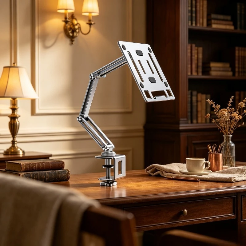Height Angle Adjustable Reading Stand, 360° Swivel Mechanical Arm Book Holder for Desk, Kids Study Rack for Laptop Notebook.