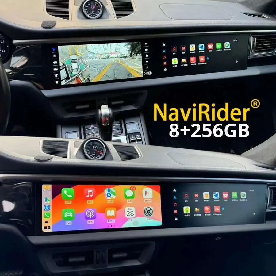 

Двойной экран 256G для Porsche Macan 2014-2017 интеллектуальная система навигации GPS автомобильный радиоприемник мультимедийный плеер Carplay Auto WIFI