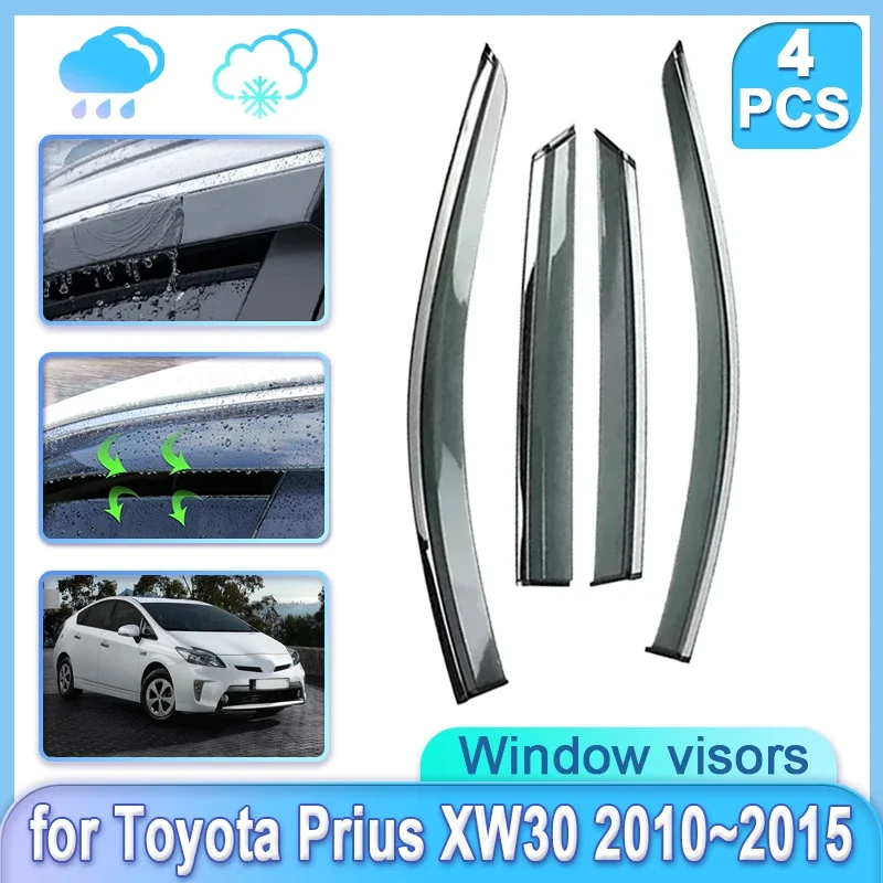 Car Window Door Visor for Toyota Prius XW30 2010 2011 2012 2013 2014 2015 Guard Shades Weathershield Door Visor Car Accessories