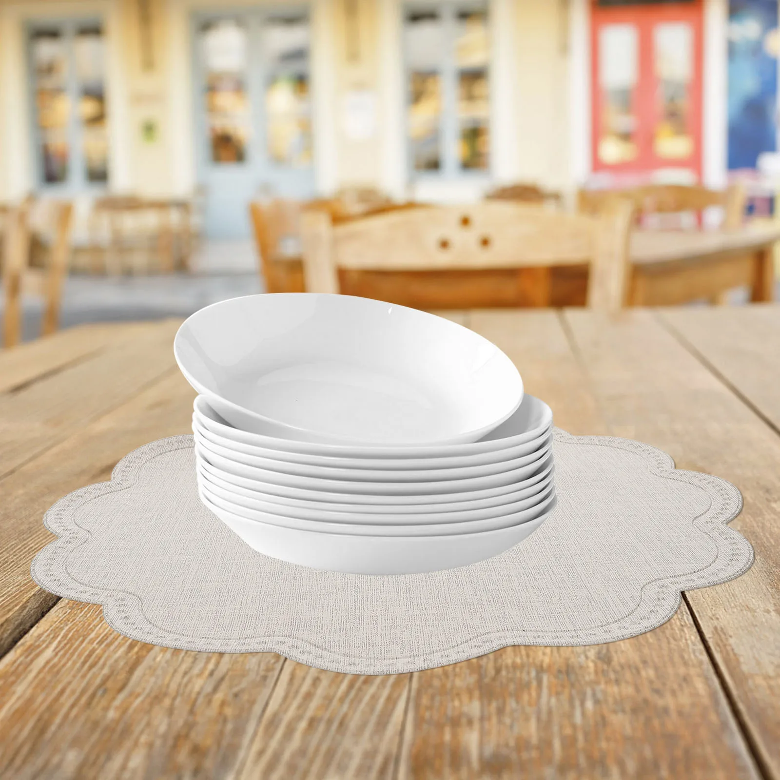 

4pcs Placemat Dining Table Oilproof Reusable Pu Simple Table Mat For Party Restaurant Home Decorations