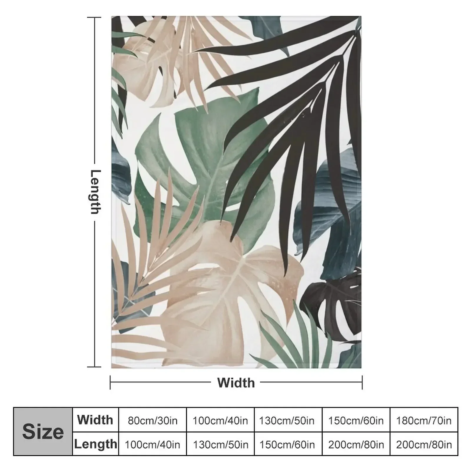 Tropical Jungle Leaves Pattern #13 (Fall Colors) #tropical #decor #art Throw Blanket Thermals For Travel Flannel Fabric Blankets