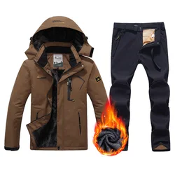 New Ski Suit Men Winter Warm Waterproof Outdoor Sports Snow Jackets And Camping Pants Hot Ski Equipment Snowboard Parkas Jacket