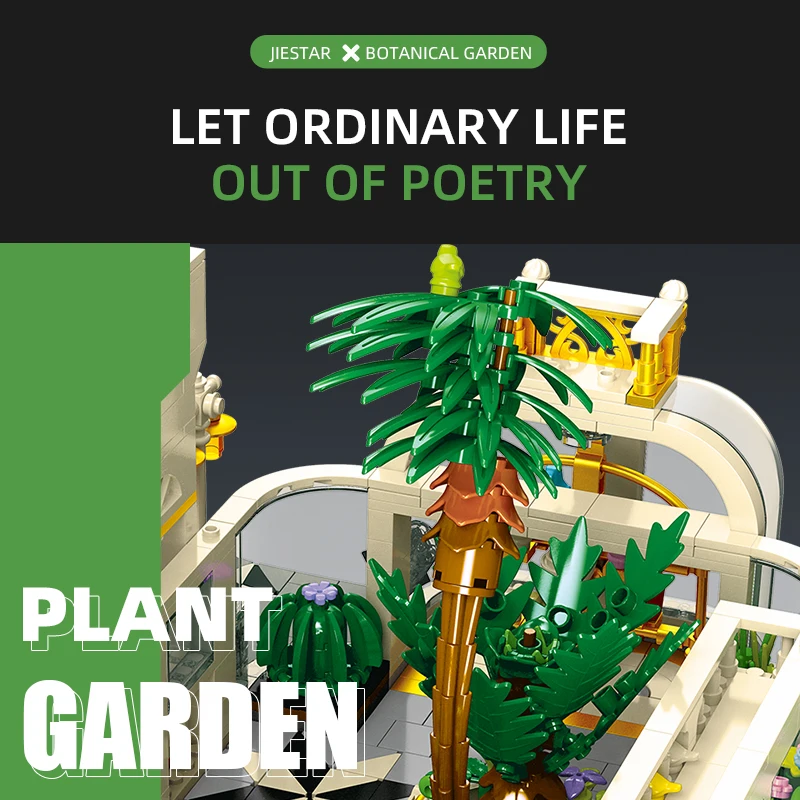 Europese architectuur botanische tuin bouwstenen sfeerverlichting straatbeeld groot model bakstenen speelgoed compatibel met LEGO