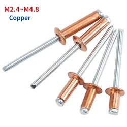 M2.4 M3.2 M4 M4.8 Red Copper Core Pulling Rivets High Strength Open Type Round Head Copper Pull Nails GB12618.520 Series