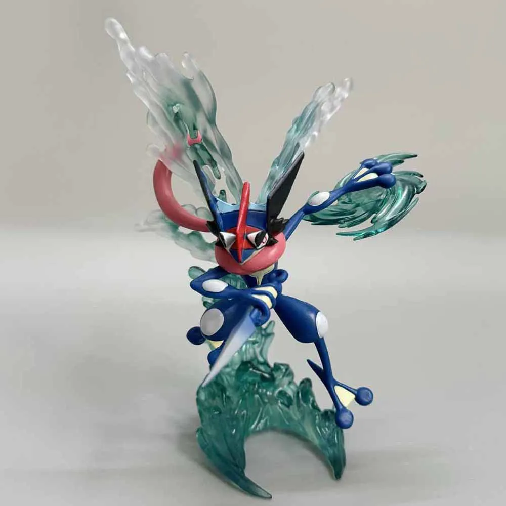 Kawaii Anime Pokemon Frogadier Froakie Greninja Battle Ver. PVC Action Figure Game Statue Collectible Model Kids Toys Doll Gifts