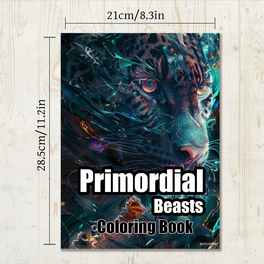 Primordial Beasts Coloring Book - 8.3x 11.2 Inch 22 Page Coloring Book - Helps Reduce Stress and Ease Emotions