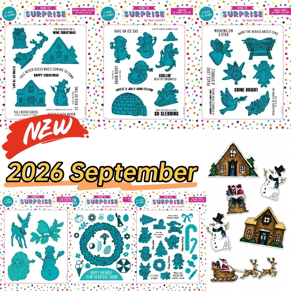 2026 Mai Neu Fensterzubehör Stempelset Metall-Stanzformen und Stempel Scrapbooking Hintergrund DIY Dekoration Basteln Prägen