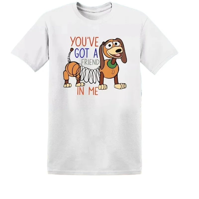 ديزني توي ستوري بيكسار سلينكي دوج تي شيرت رجالي خارقة الكرتون زوجين للجنسين المرأة الصيف القطن المعتاد تيز هدية عادية