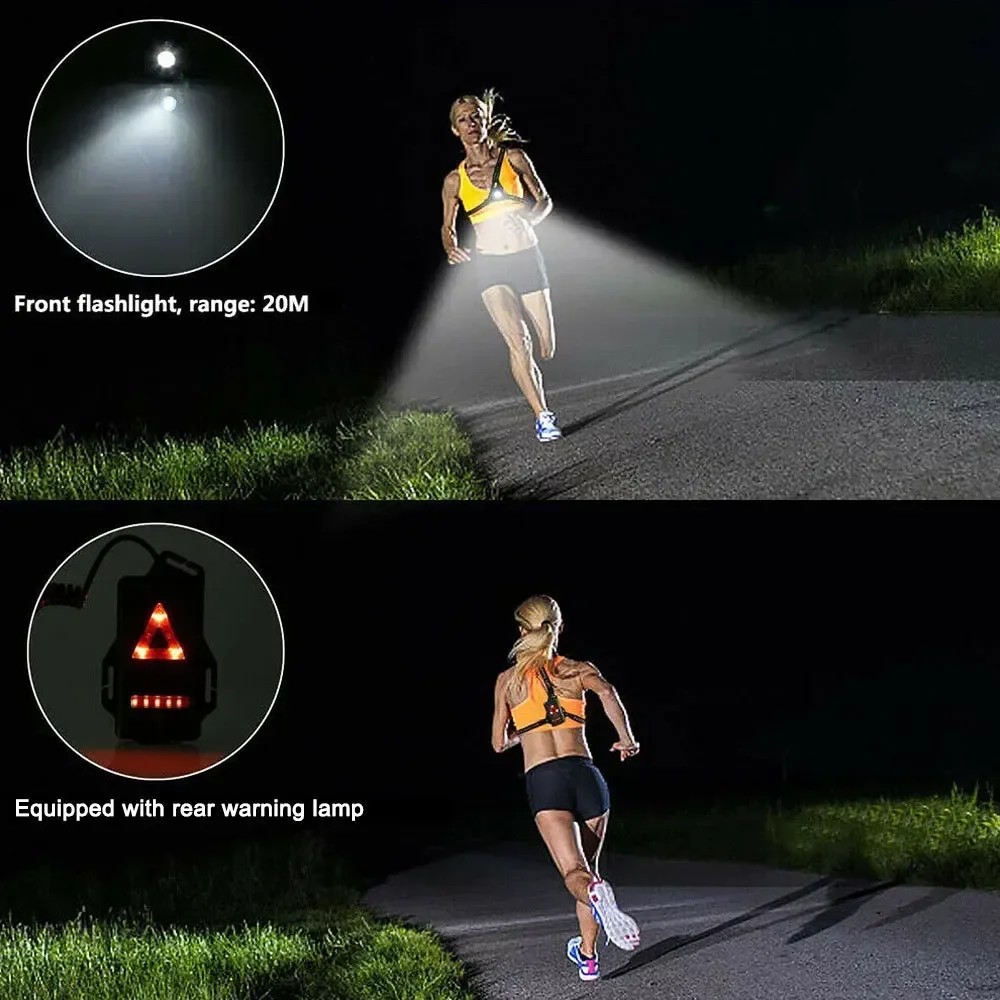 bike light  Outdoor Night Running Lights LED Chest Lamp Back Warning Light for Camping Hik Running Jogging Adventure USB