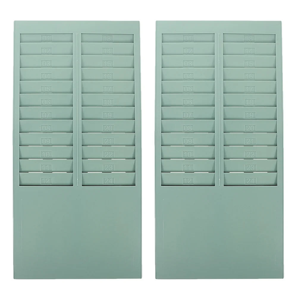 2 قطعة بطاقة الوقت جدار الرف 24 فتحة حامل بلاستيك لبطاقات الحضور مكتب الموظف شارة المنظم تخزين بطاقة سطح المكتب