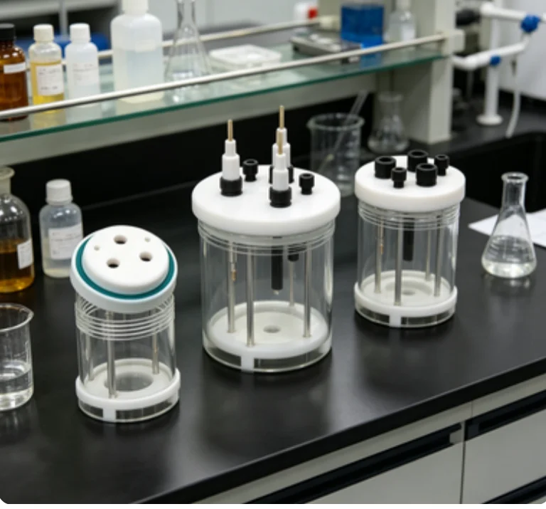 

Customized Electrochemical Electrolytic Cell, H-type Replaceable Membrane Sealed Three-electrode Cell for Lab Electrolysis Test