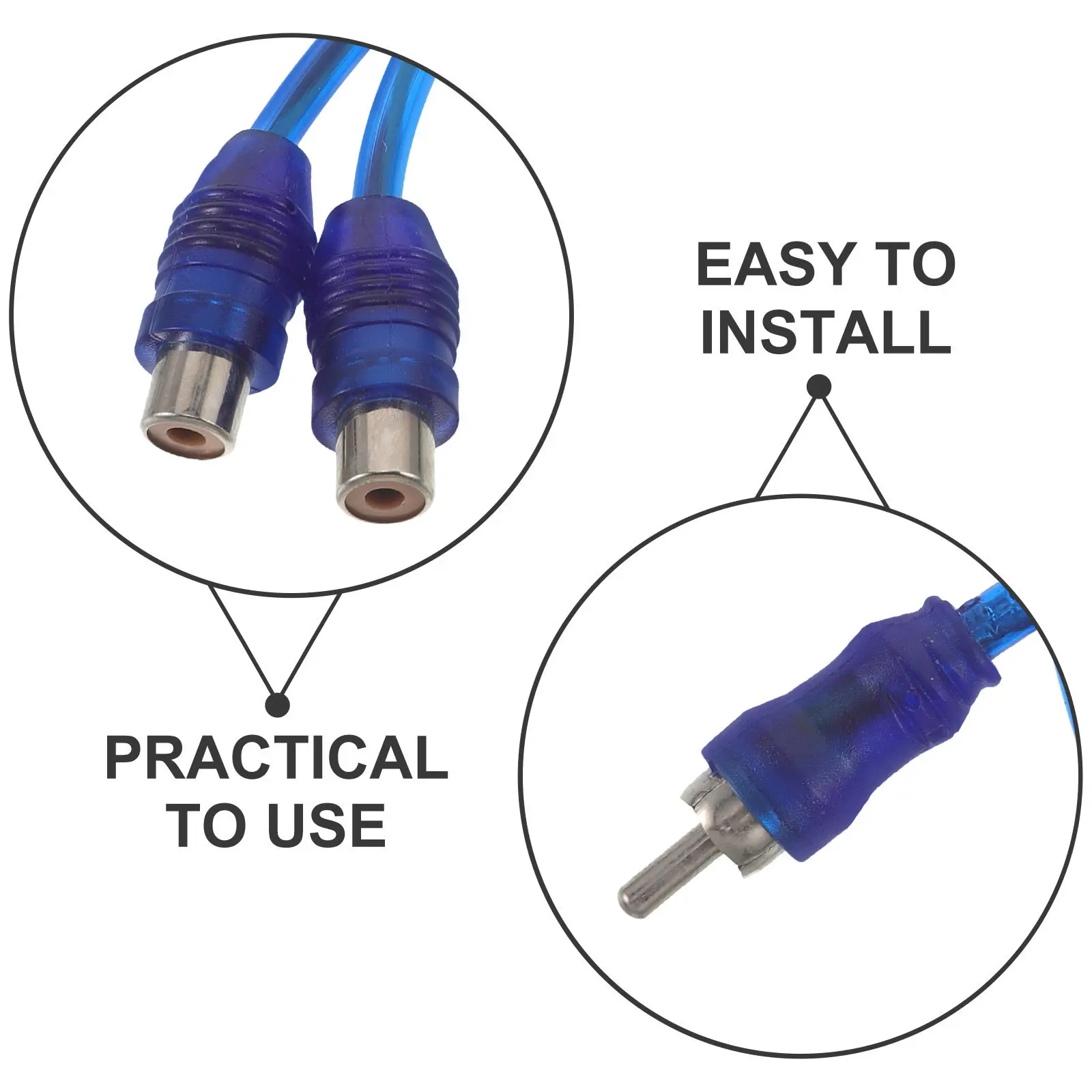 10Pcs Rca Splitter Cable 1 Male to 2 Female Y Adapter for Car Audio Subwoofer Amplifier Speaker Extension Cord
