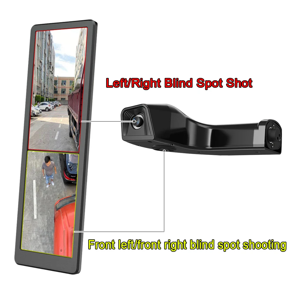 Epark HD 15.88 Inch Vehicle AI Blind Spot Detection Split Electronic Mirror Vertical Monitor Camera System for Truck Bus