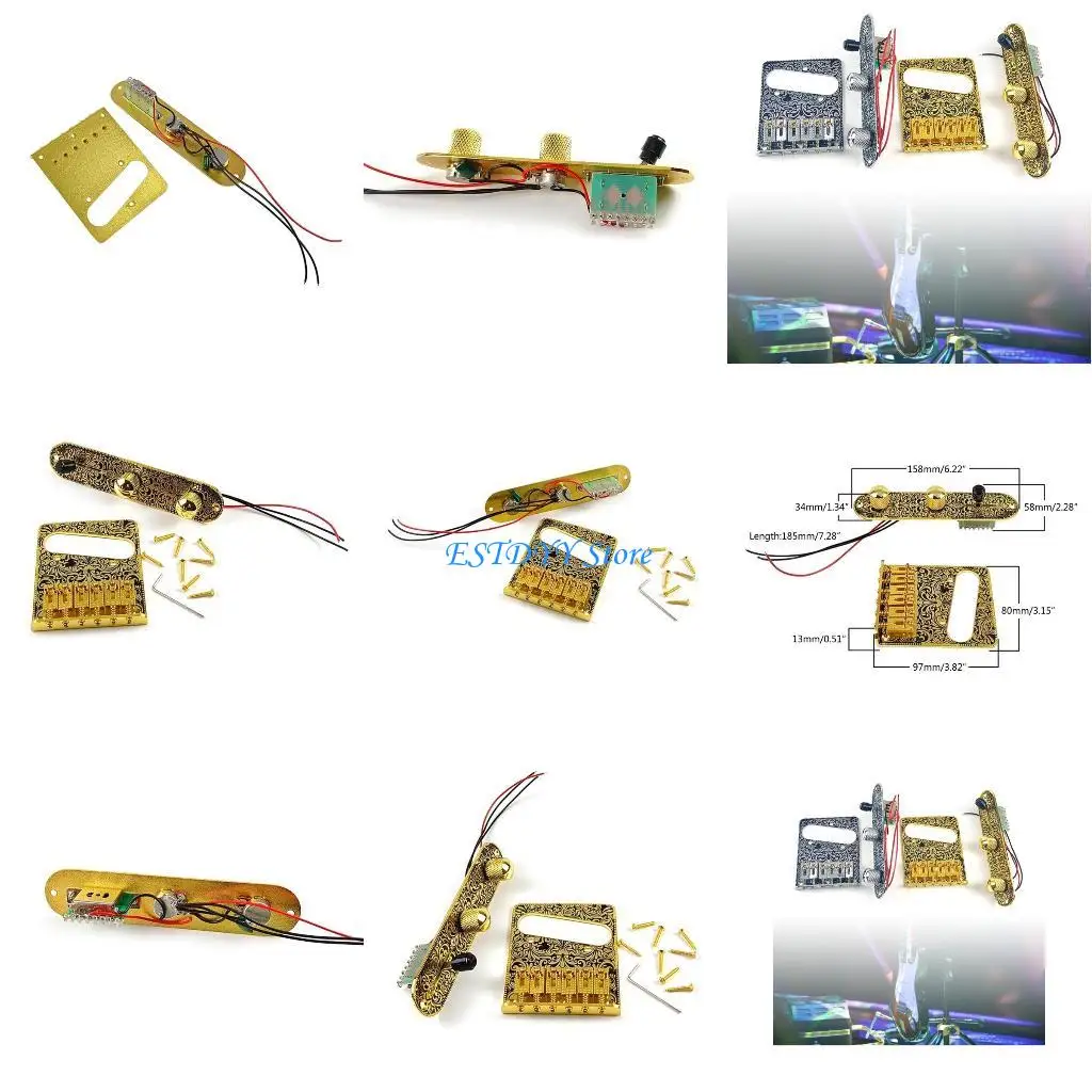 

G6DE Guitar Loaded Control Panel Three Way Switch Guitar Control Plate Mounting Plate