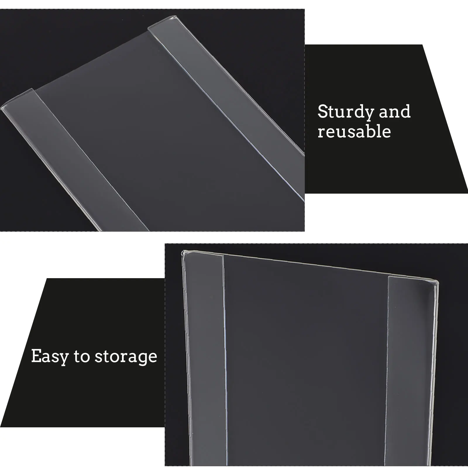 5 Sets Acrylic Price Tags Clear Retail Label Holders Shelf Sticker Transparent Display Boards Storage Pricetag