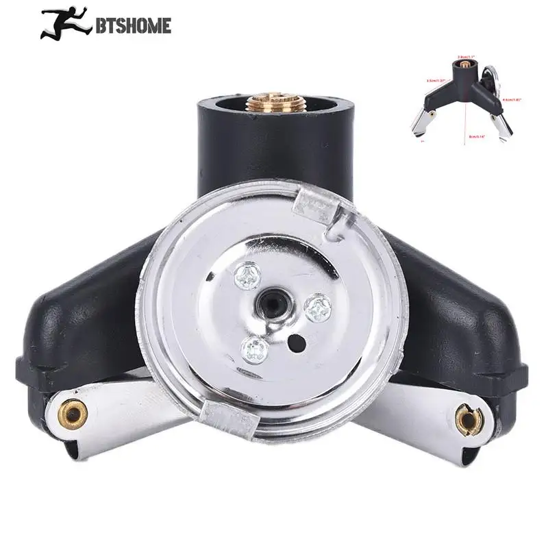 Gaz kutuları kullanarak 1 adet Costed düşük açık kamp gaz yakıt teneke kutu soba Can Tank brülör Tripod adaptörü dönüştürücü