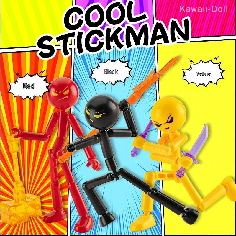 1 Set Movable 3D Printing Mannequin Novelty Action Figure Stickman Assembled Robot Multi-jointed Stickman Toy image 4