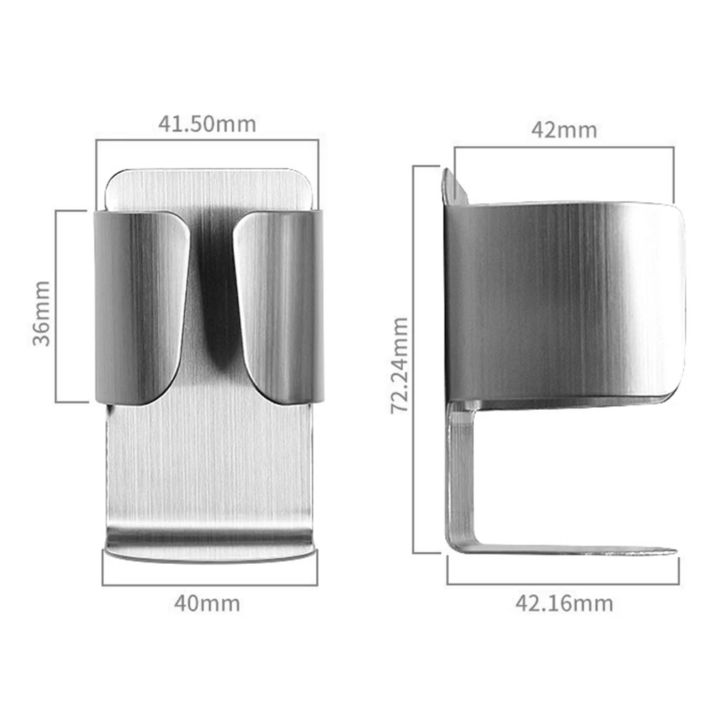 2pcs Silver Stainless Steel Toothbrush Shelf Electric Toothbrush Stand Storage Rack Punch Free Wall Mount Toothbrush Holder