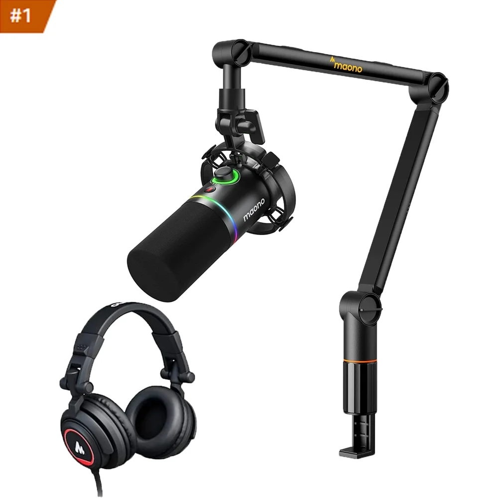 MAONO PD200 Pro Microphone Mixer Audio Dj Dynamic Sound Card Live Broadcast MIC Stand USB Wireless Recording Professional Gam
