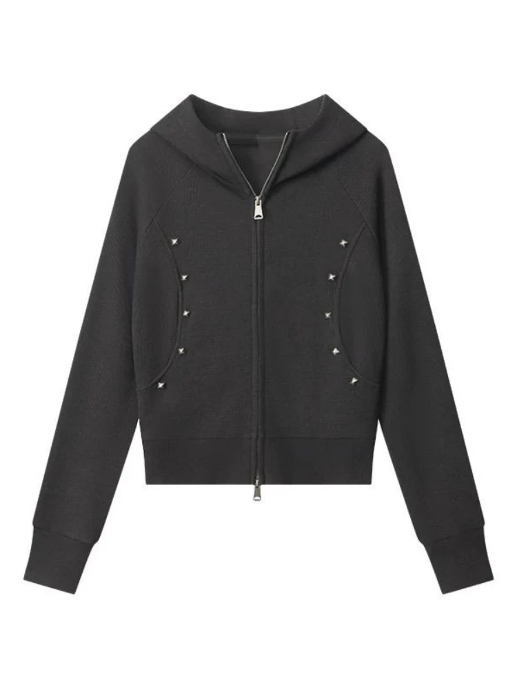 

Корейские тонкие толстовки в стиле ретро, женские осенние модные Y2k на молнии, уличная одежда, короткие пальто, новинка 2025, повседневные толстовки в стиле гранж в стиле Харадзюку