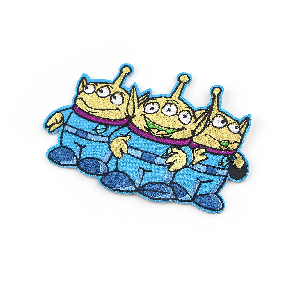 Cute Alien Patch Anime Embroidered Patches For Clothing DIY Iron on Patches For Clothes Cartoon Patch Stickers