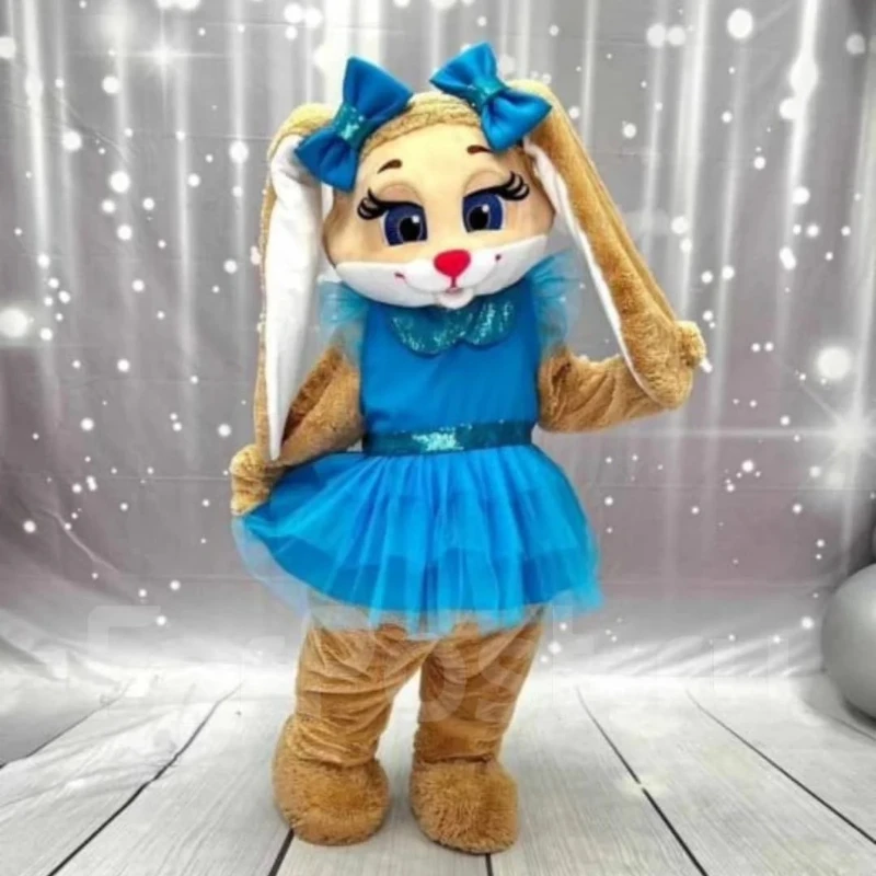 

Blue Dress Bunny Rabbit Mascot Costume Birthday Wedding Role Play Outfits Halloween Rave Christmas Party Adults Suits