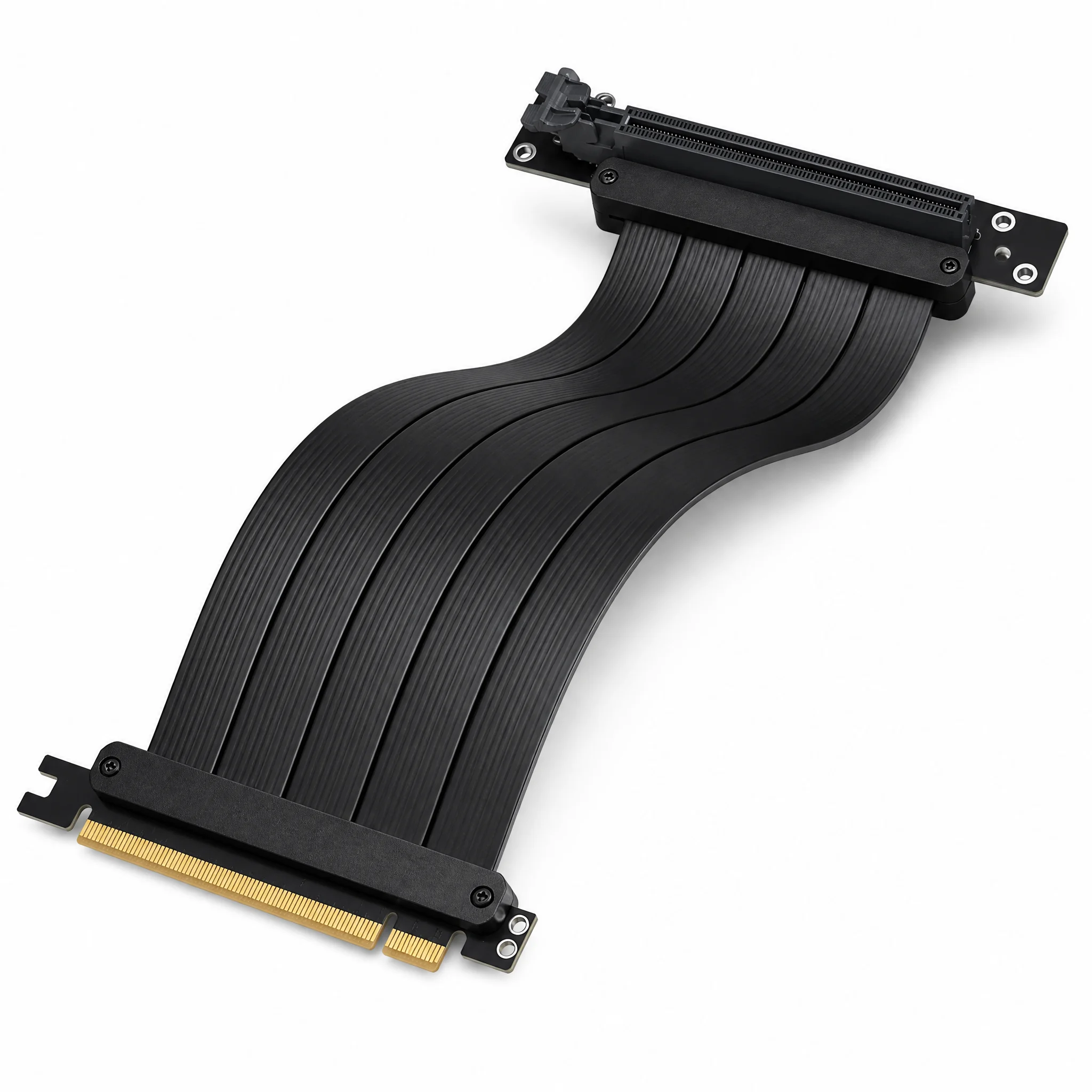 PCI-E 4.0 16X Extension Cable 50 cm Adapter Riser with 90°/180° Male to Female Connector Flexible X16 GPU Cable for Desktop PC