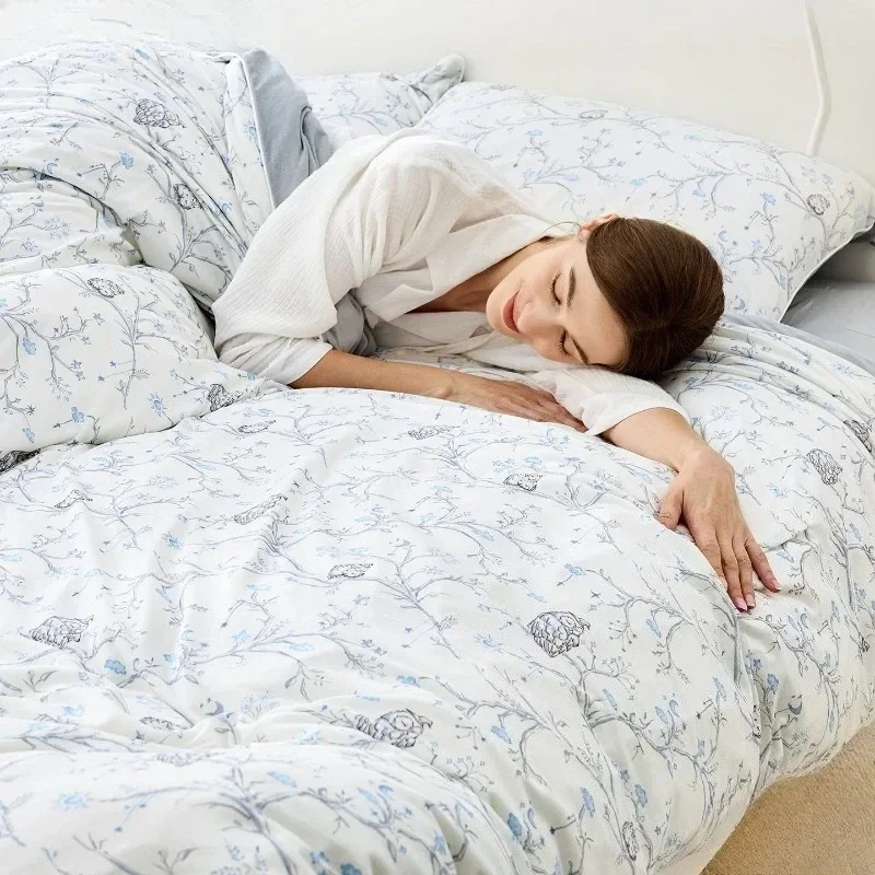 

Four-piece bed sheet bamboo cotton bedding quilt cover, light luxury high-end bedding universal in all seasons