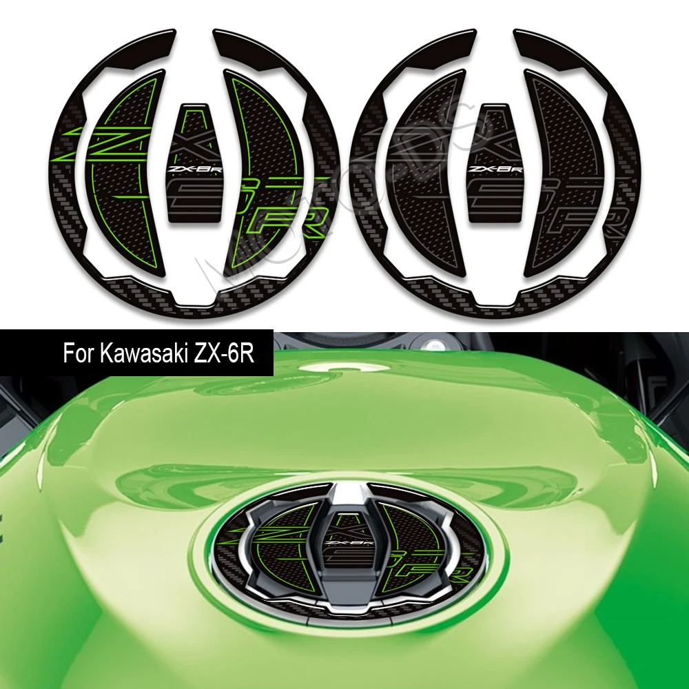 For kawasaki Ninja ZX-6R ZX6R ZX 6R Motorcycle Tank Protector Pad Grips Gas Fuel Oil Kit Knee Stickers Decals 2020 - 2025 ﻿