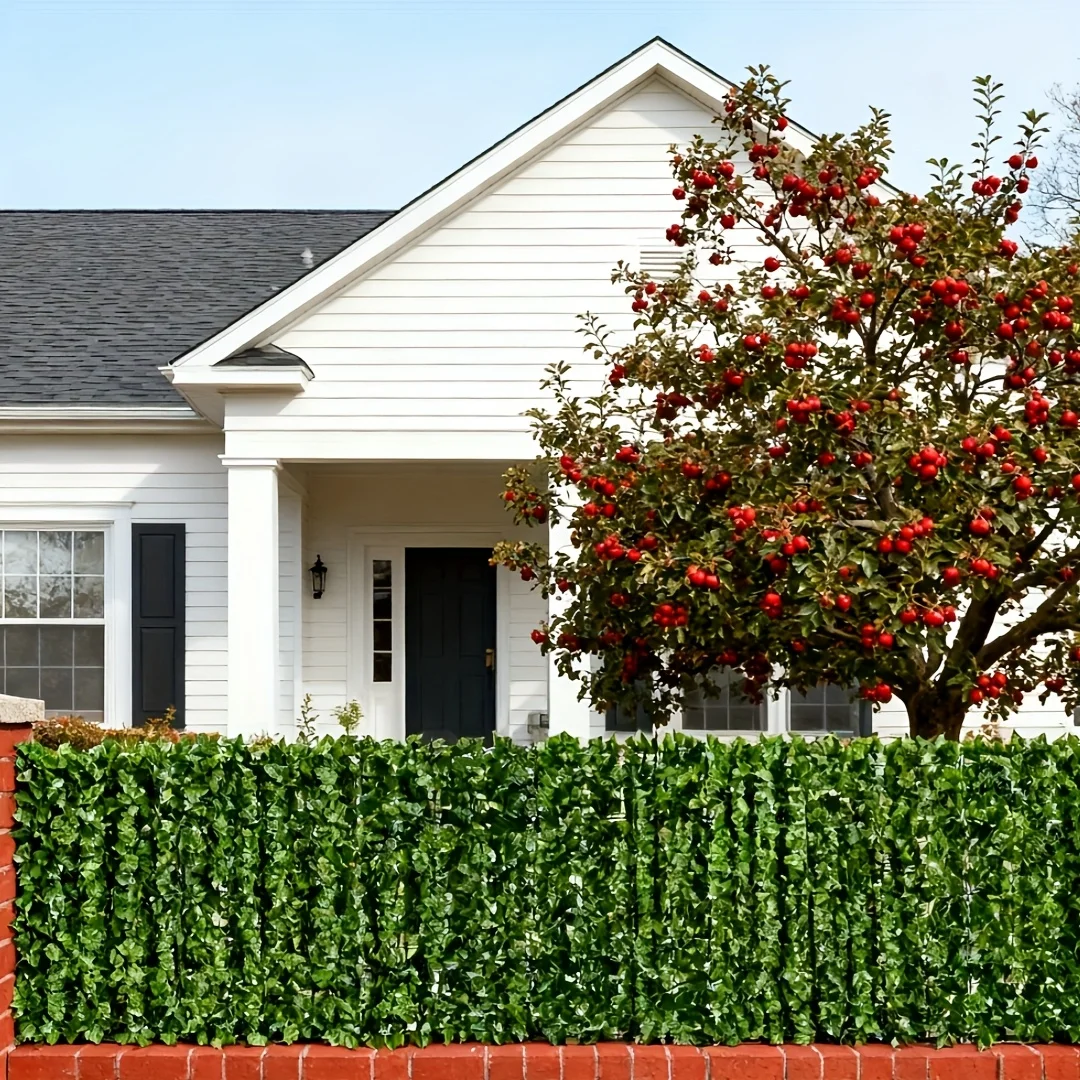 لوحة سياج للخصوصية باللبلاب الاصطناعي بطول 118 بوصة، واقعية للاستخدام الخارجي، شاشة خضراء بلاستيكية مزيفة، جدار حديقة للشرفة #2