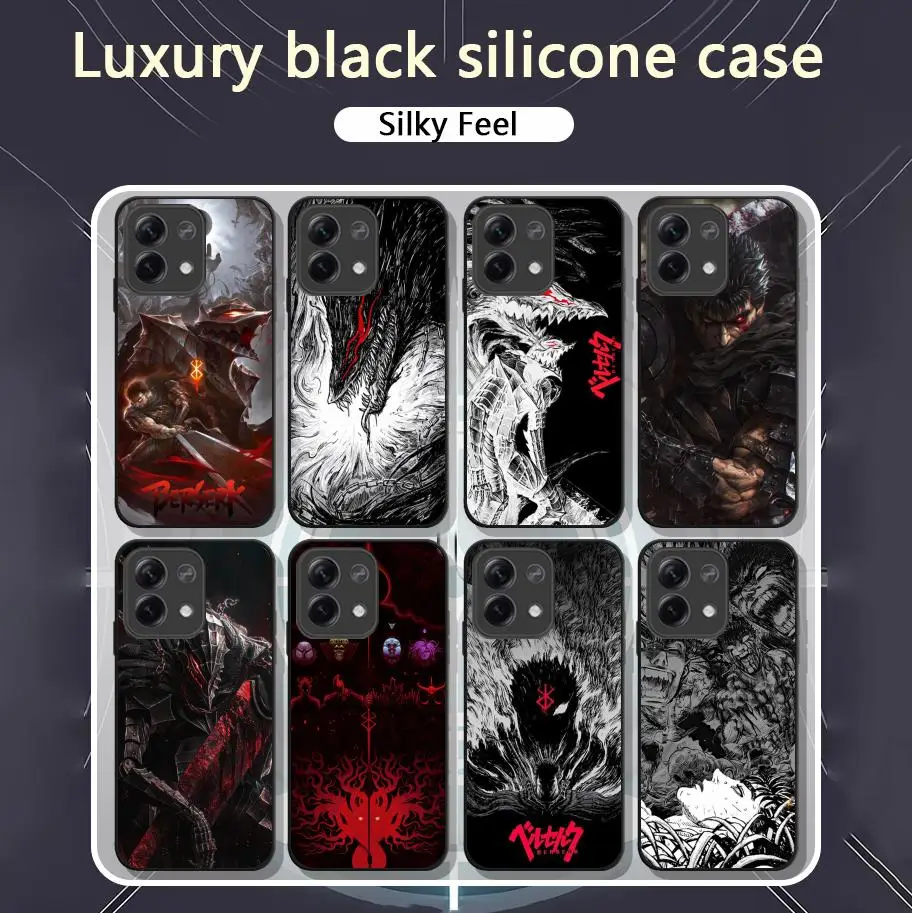 Hot Blood B-berserkS anime Phone Case For Xiaomi Redmi Note 13,12,11, 10 Pro Plus S,  5G, 12S, Soft Black Phone Cover