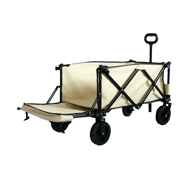 New Ideas Table Garden Tool Cart Four Wheel Folding  Metal Pull Wagon Yard  for outdoor