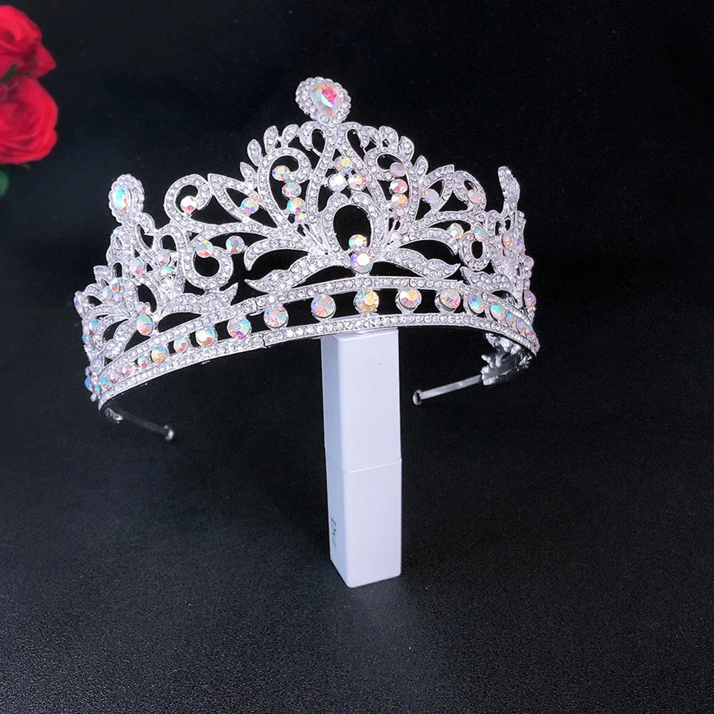 

Baroque Style Shiny Rhinestone Crown Wedding Party Crystal Headband Bridesmaid Bridal Hair Decor Anniversary Celebration Event