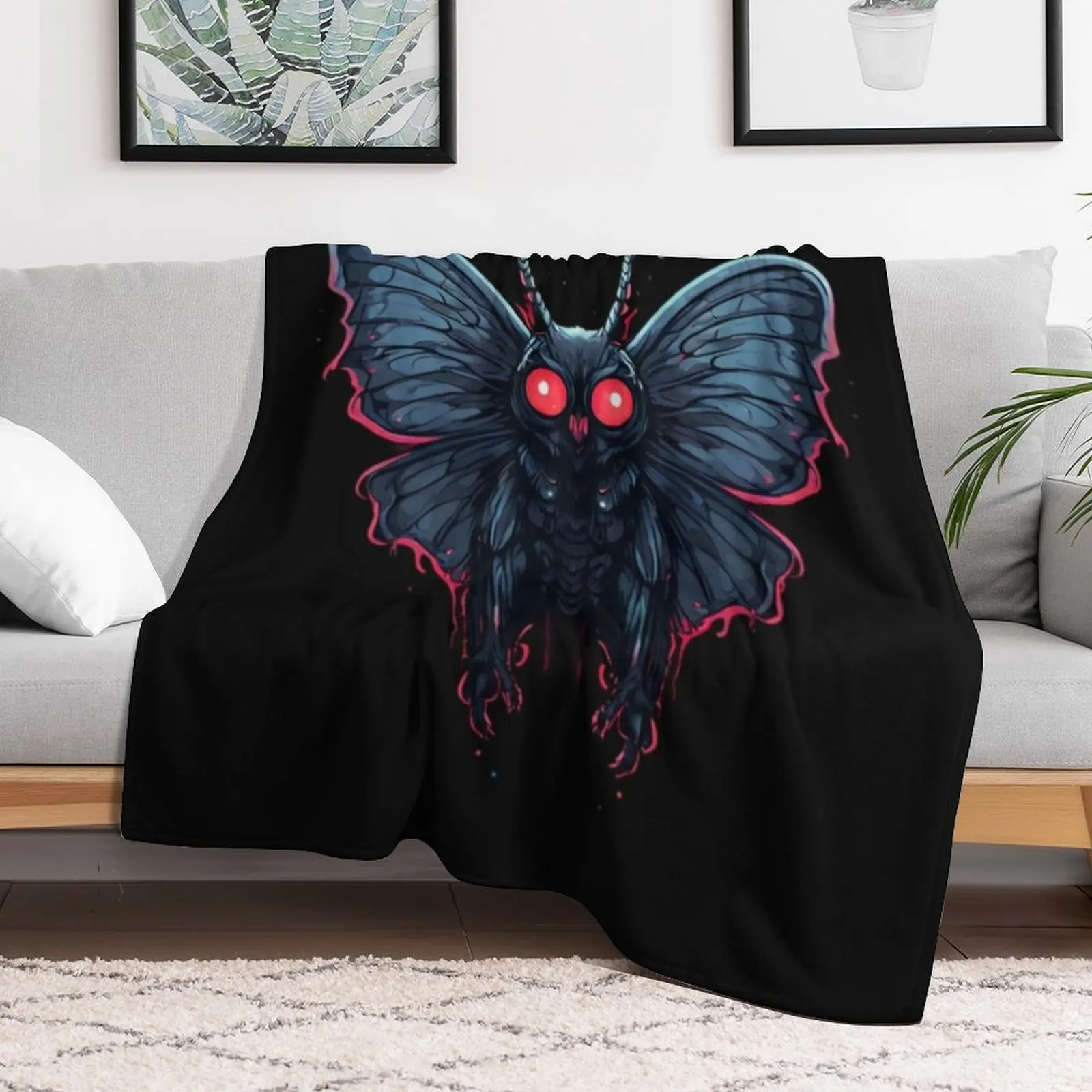 Mothman Cryptid Throw Blanket Multi Purpose Soft Warm Blanket for Home Travel