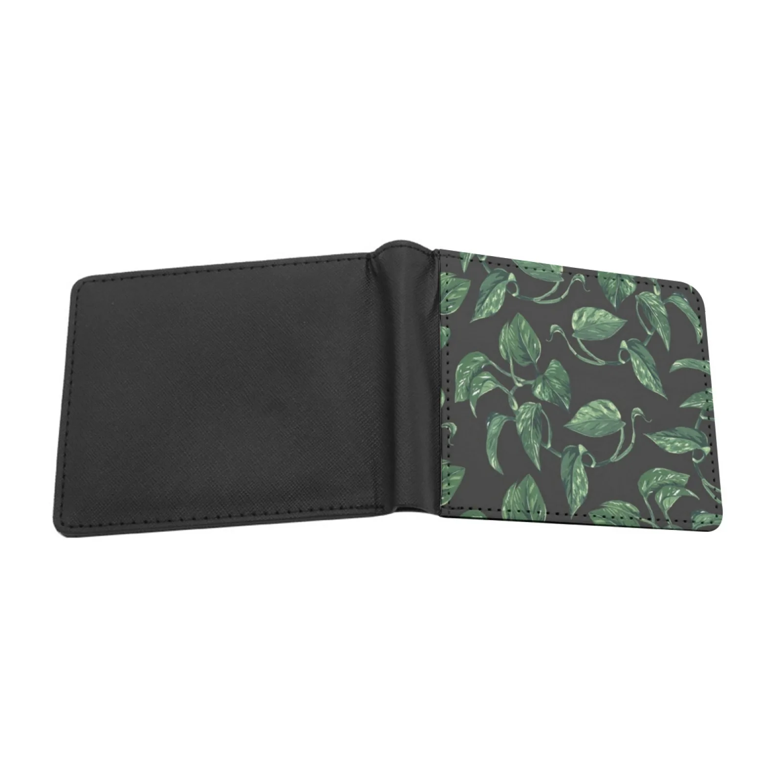 Pothos Devils Ivy Allover Print Men's Wallet Pu Leather Wallet Multifunction Credit Card Purse Ivy Hanging Ivy Devils Ivy Ivy