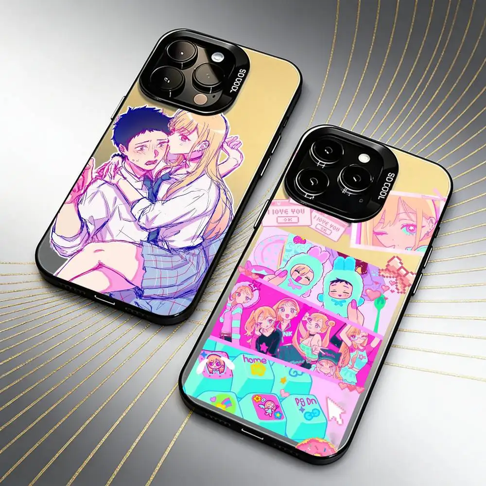 D-Dress-Up D-DarlingS Cosplay Romance Anime  Phone Case For iPhone 16 17 15 14 12 13 Pro Max Black Candy Matte Shockproof Cover