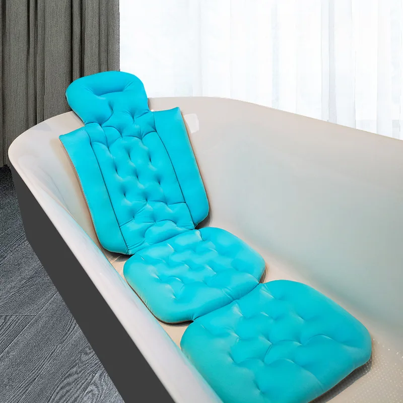 Full Body Bath Pillow for Bathtub Shower Tub Non-slip Suction Cups 3D Air Mesh Quick Drying Ergonomic Headrest Cushion