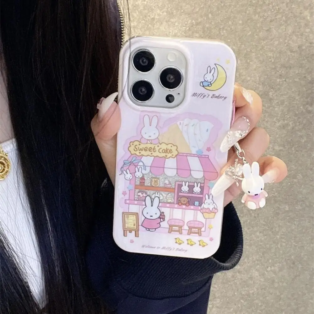 Miffy Rabbit Style Hollowed Out Glitter Rabbit Dessert Store Is Suitable for Iphone16 15 14 13Promax Series Phone Cases