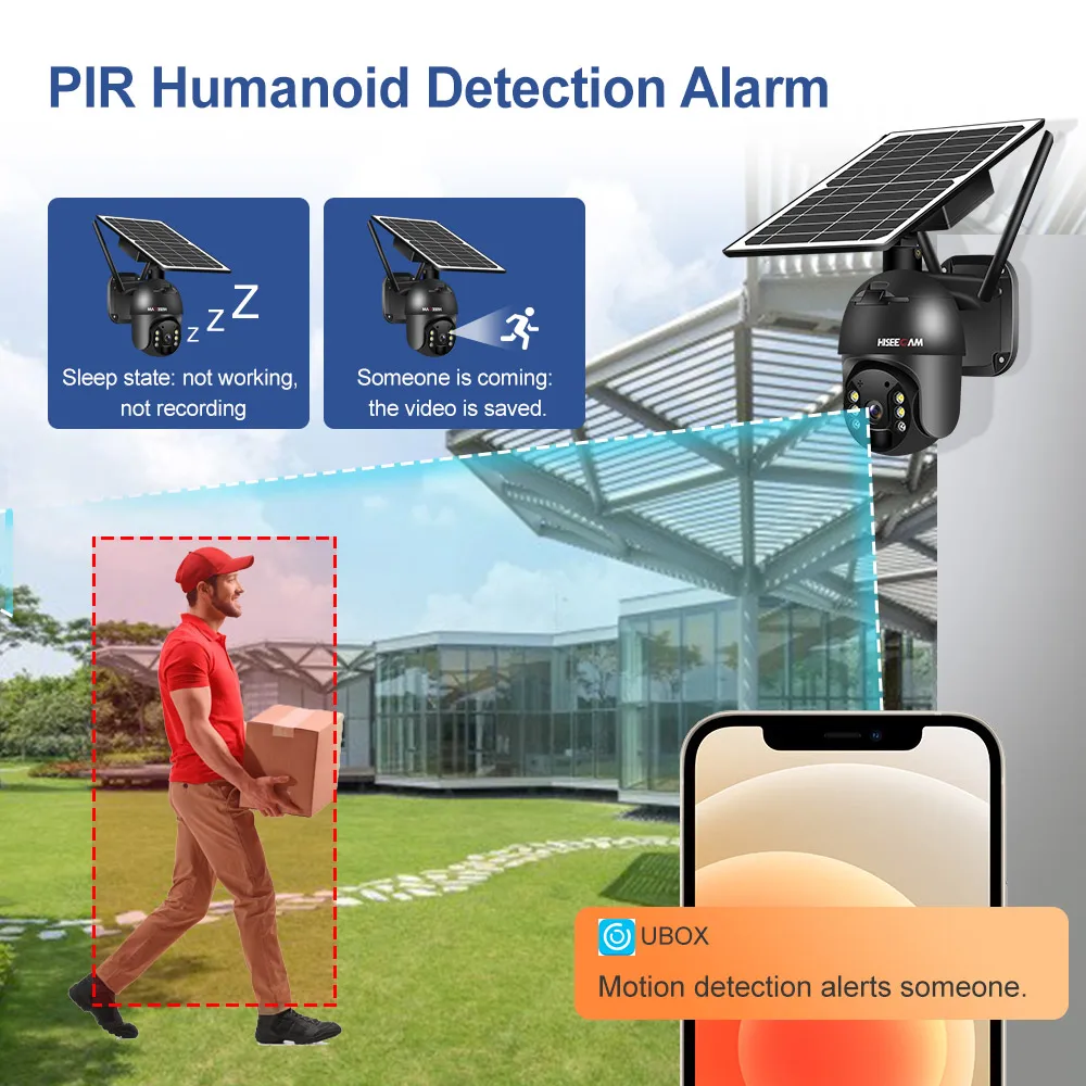 4G SIM Card 4MP Solar Camera WIFI Security Wireless PTZ CCTV Solar Outdoor Camera With Battery PIR Alarm Detection Night Vision