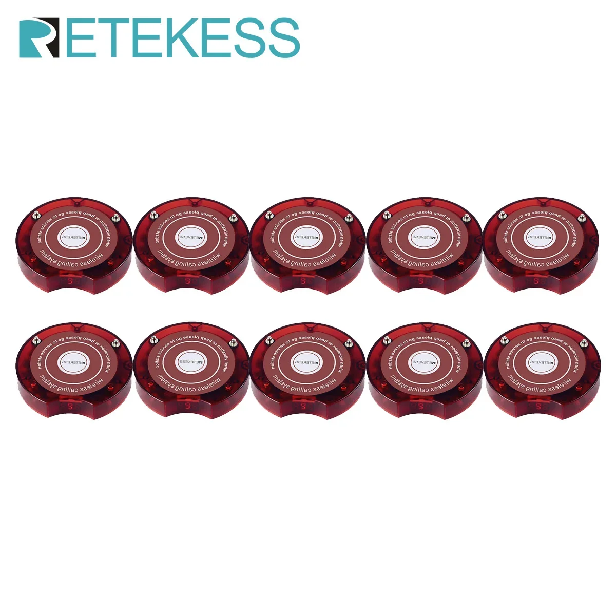 RETEKESS 10Pcs Coaster Pagers with Buzzer Beeper for TD165 Wireless Calling System - Ideal for Restaurant Coffee Shop Bar